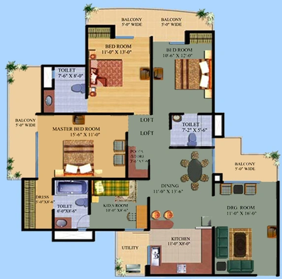 4 BHK Flat in Ajnara Gen 10 in Crossings Republik, Ghaziabad - Image 835799