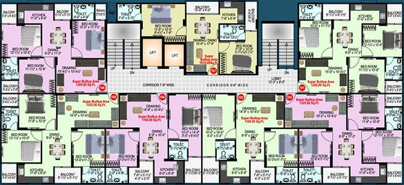 Floor Plan of Somya Sky Legend in Jagatpura, Jaipur - Image 266382