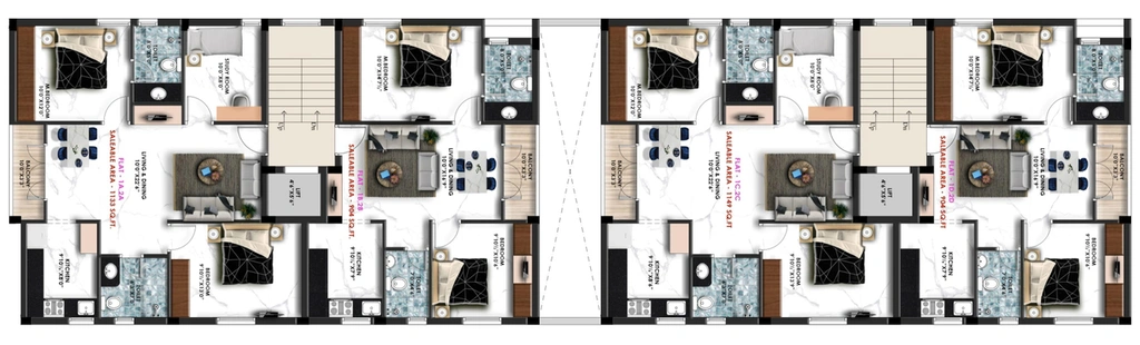 Floor Plan of Nahar Vibha in Thiruvanmiyur, Chennai - Image 126406