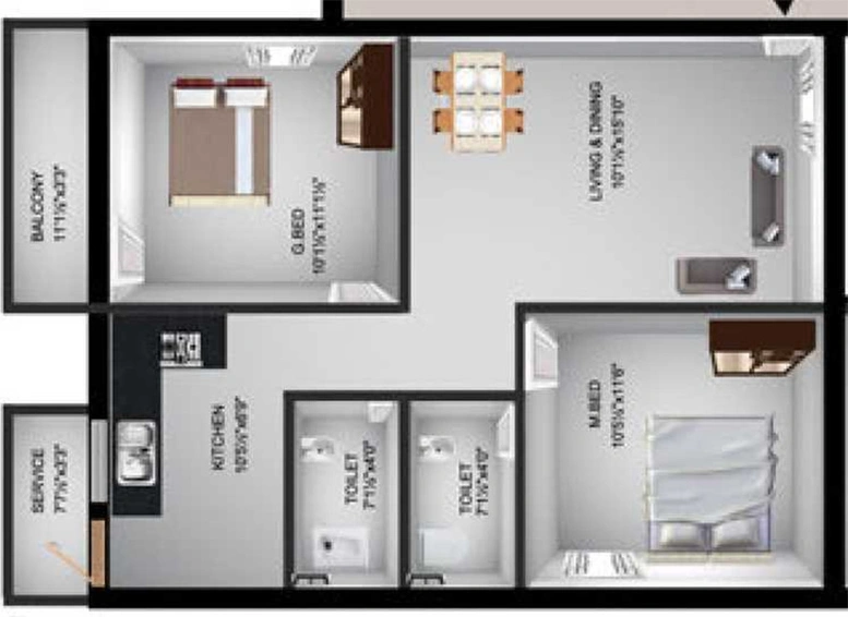 2 BHK Flat in Steps Stone Vatsa in Kattupakkam, Chennai - Image 859656