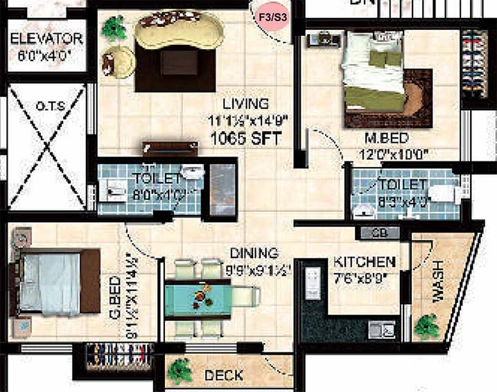 2 BHK Flat in Steps Stone Ethiraj in Perungalathur, Chennai - Image 859636