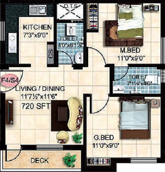 2 BHK Flat in Steps Stone Ethiraj in Perungalathur, Chennai - Image 859634