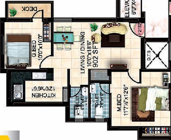 2 BHK Flat in Steps Stone Ethiraj in Perungalathur, Chennai - Image 859635