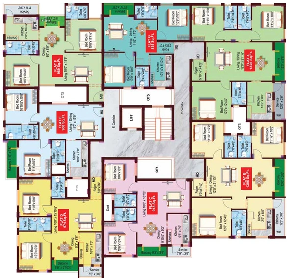 Floor Plan of GP Elanza in Mugalivakkam, Chennai - Image 126432