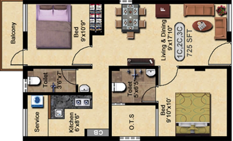 2 BHK Flat in Stepstone Akash in Thiruvallur, Chennai - Image 859708