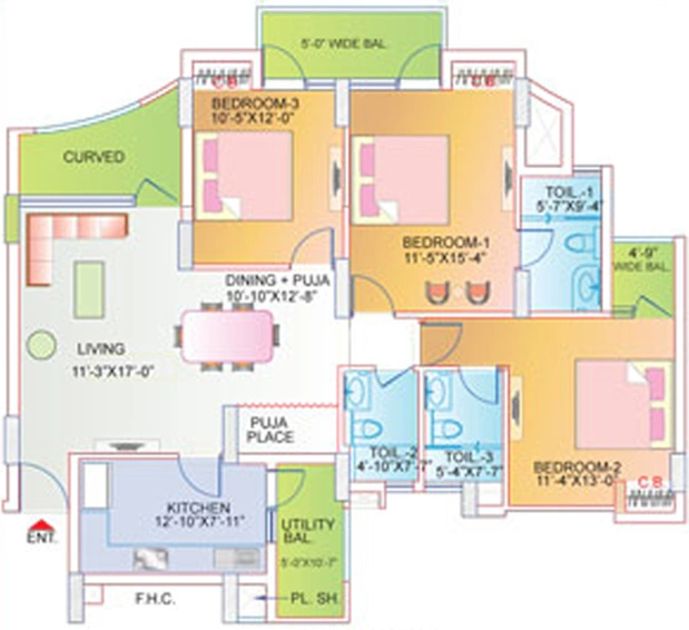 3 BHK Flat in ABA Orange County Tower 16 in Indirapuram, Ghaziabad - Image 835781