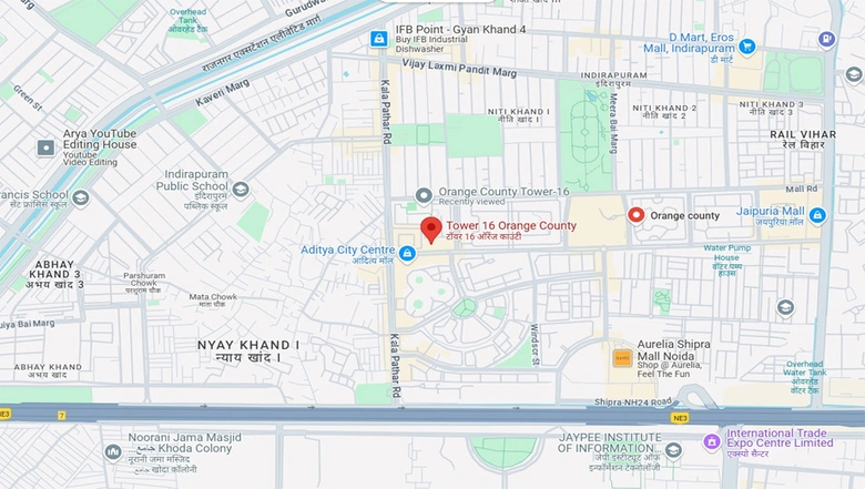 Location of ABA Orange County Tower 16 in Indirapuram, Ghaziabad - Image 231134