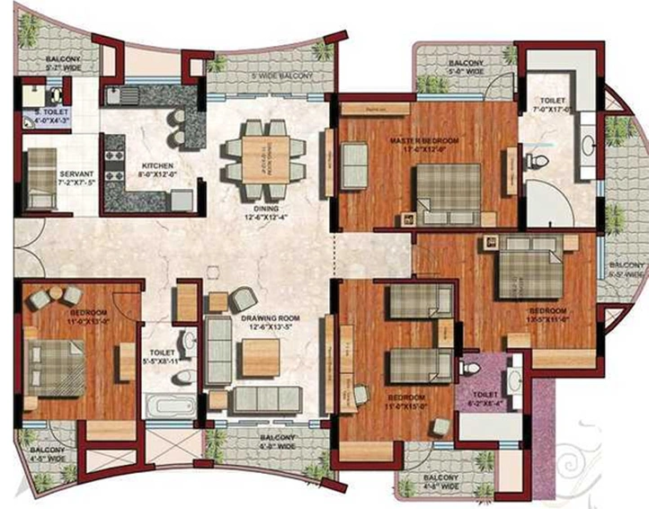 4 BHK Flat in ABA Orange County Platinum Condos in Indirapuram, Ghaziabad - Image 835782
