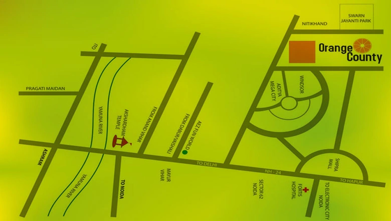 Location of ABA Orange County Platinum Condos in Indirapuram, Ghaziabad - Image 231143