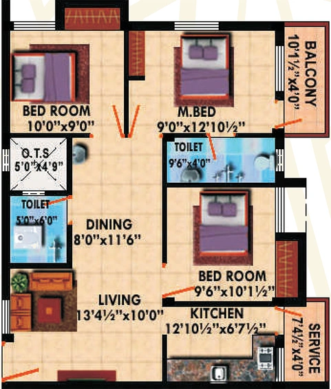 3 BHK Flat in Stepsstone Artithaa in Tambaram, Chennai - Image 859685