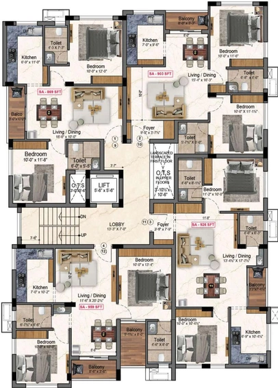 Floor Plan of DSG Balaji Sarang in Pallikaranai, Chennai - Image 128639