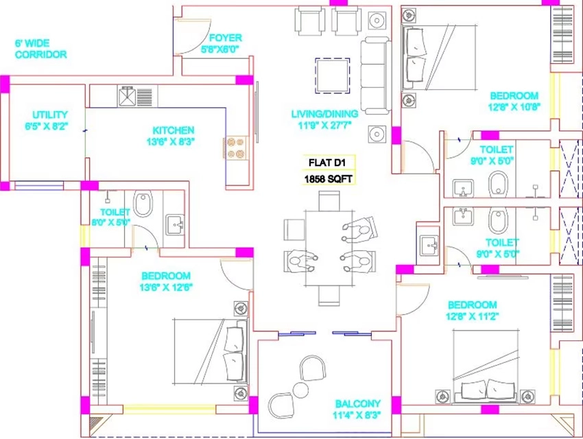 3 BHK Flat in Adroit Origin in Adyar, Chennai - Image 876743