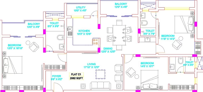 3 BHK Flat in Adroit Origin in Adyar, Chennai - Image 876744