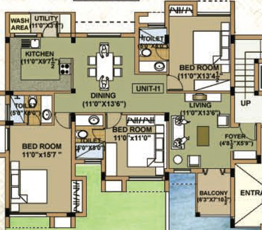 3 BHK Flat in Adroit Aura One in Adyar, Chennai - Image 876728