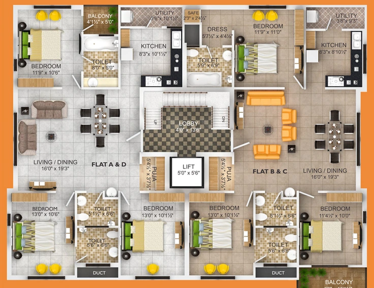 Floor Plan of LML Atita in Perungudi, Chennai - Image 248058
