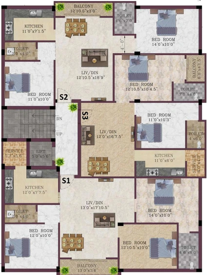Floor Plan of Shivas Royal Paradise in Madipakkam, Chennai - Image 126447