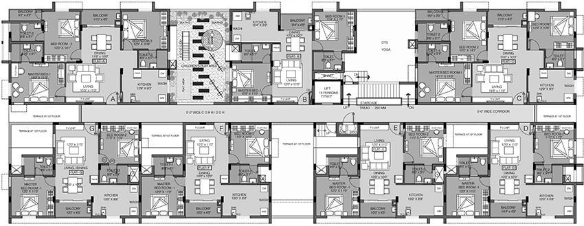 Floor Plan of Urbando Eterna in Karapakkam, Chennai - Image 334845