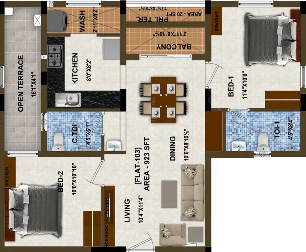 2 BHK Flat in Rajparis Gateway in Pallavaram, Chennai - Image 879205