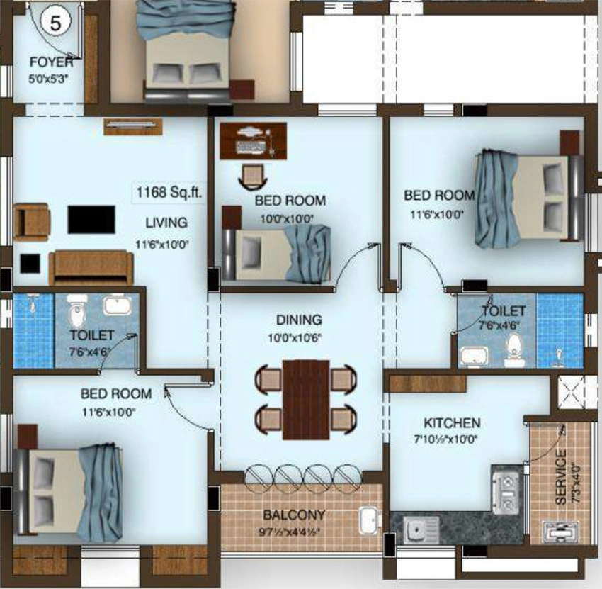 2.5 BHK Flat in Rajparis Sarovar in Medavakkam, Chennai - Image 879210