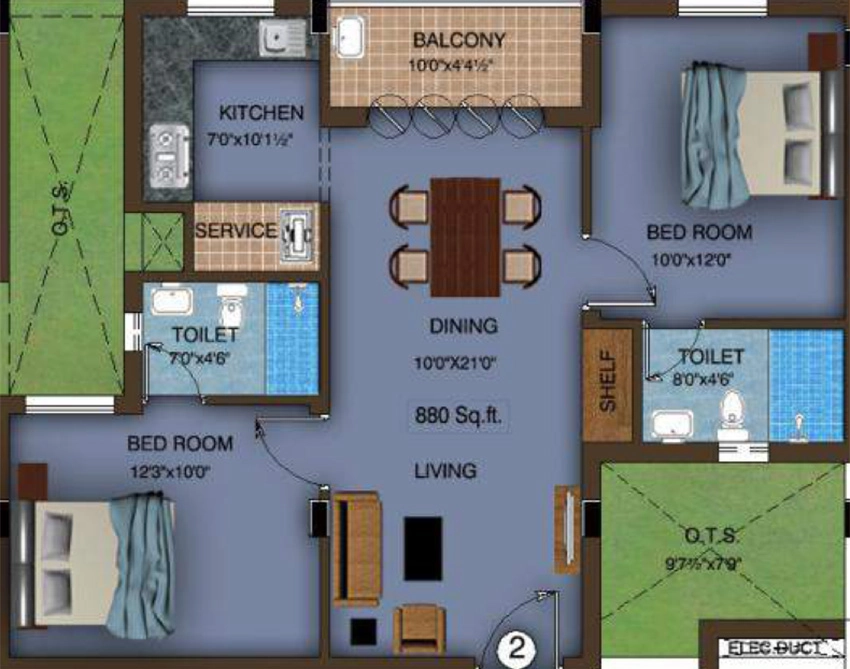 2 BHK Flat in Rajparis Sarovar in Medavakkam, Chennai - Image 879208