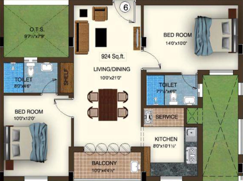 2 BHK Flat in Rajparis Sarovar in Medavakkam, Chennai - Image 879209