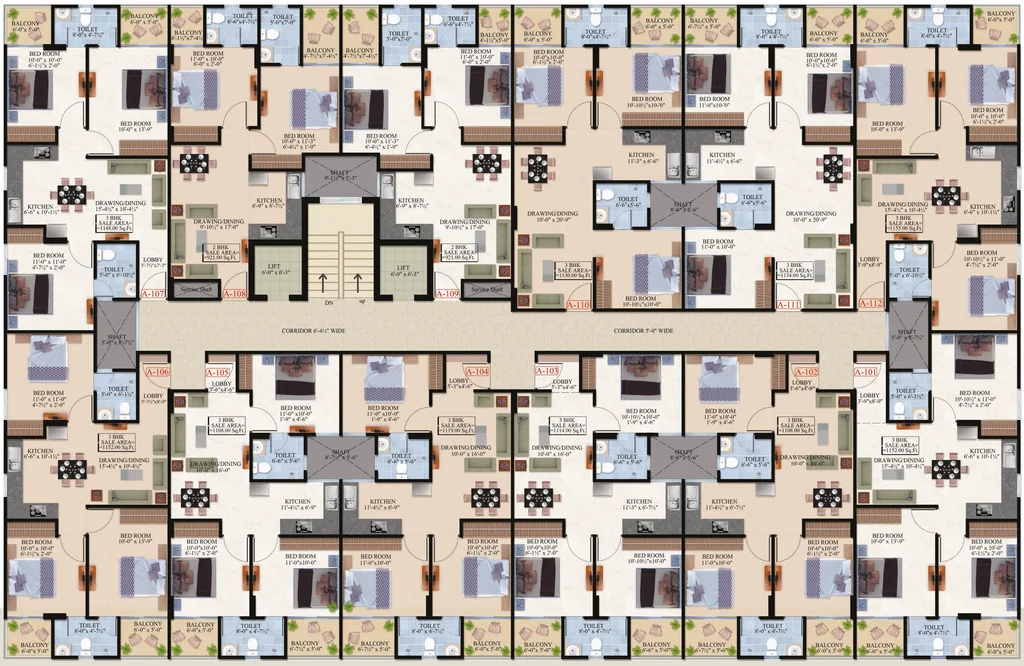 Floor Plan of Chordia Wonder Homes in Ajmer Road, Jaipur - Image 313877