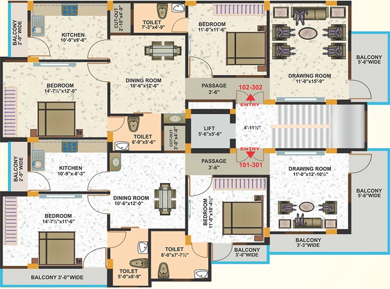 Floor Plan of SNG Garden View in Triveni Nagar, Jaipur - Image 264057