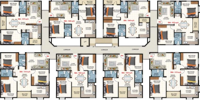 Floor Plan of Vaishnavi Vrishab in NRI Layout, Bangalore - Image 126474