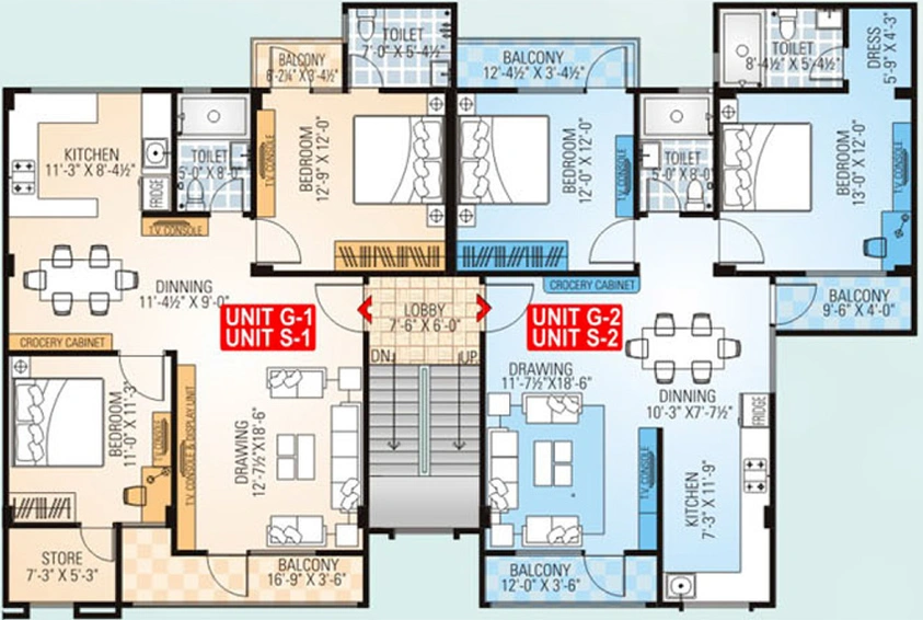 Floor Plan of Dhanuka Sunshine Krishna in Vishvashreya Nagar, Jaipur - Image 264655
