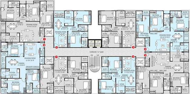 Floor Plan of Dhanuka Sunshine Shalimar in Tagore Nagar, Jaipur - Image 264721