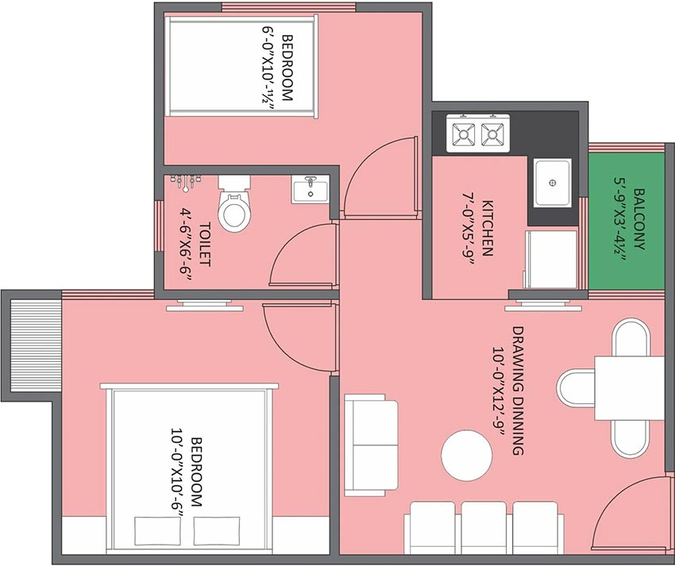 1.5 BHK Flat in One Galaxy in Bhankrota, Jaipur - Image 851975