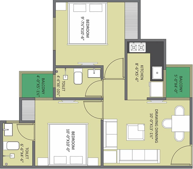 2 BHK Flat in One Galaxy in Bhankrota, Jaipur - Image 851976