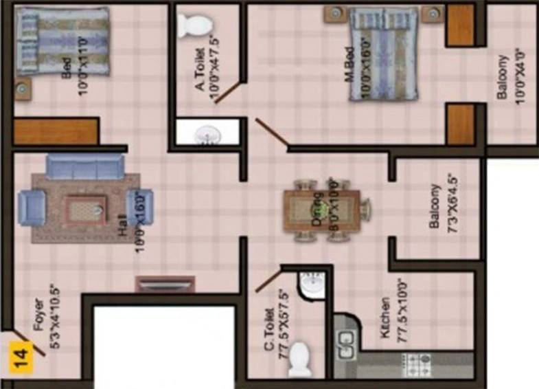 2 BHK Flat in Sri Gujans Annapoorna in Vadavalli, Coimbatore - Image 840929