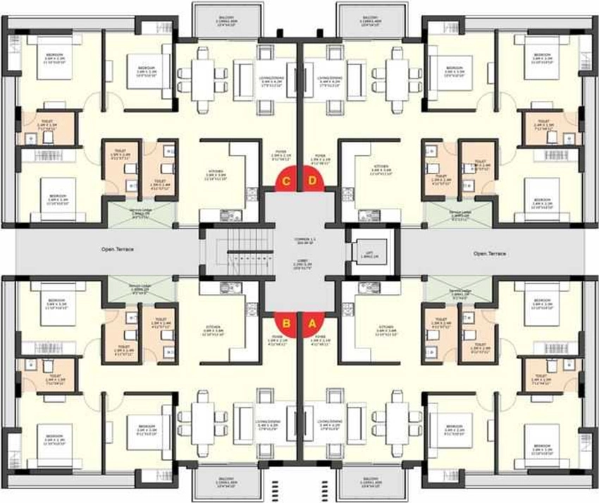 Floor Plan of Sidharth County in Thoraipakkam, Chennai - Image 329575