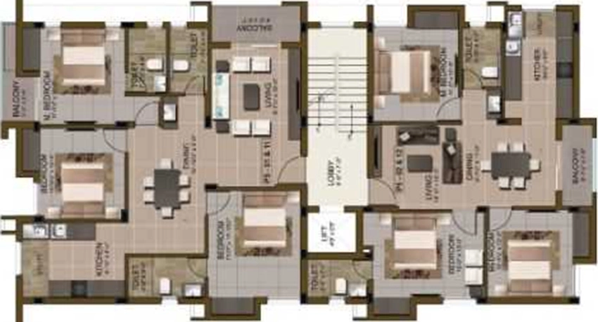 Floor Plan of Sidharth Pearl in Mogappair, Chennai - Image 329600