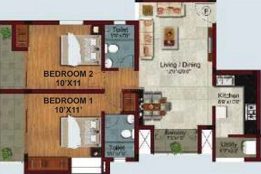 2 BHK Flat in S&P Living Spaces in Ayanambakkam, Chennai - Image 879219