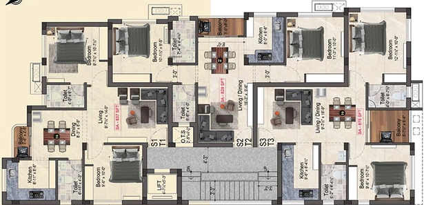 Floor Plan of Sivarams Kumaraguru in Pallavaram, Chennai - Image 282348