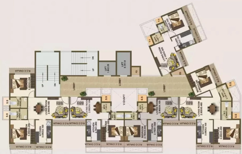 Floor Plan of Rudra Kristina in Taloja, Navi Mumbai - Image 109849