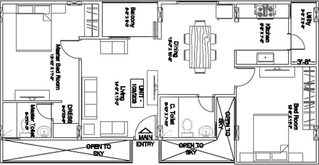 2 BHK Flat in GRC Maithri in Jogupalya, Bangalore - Image 851936