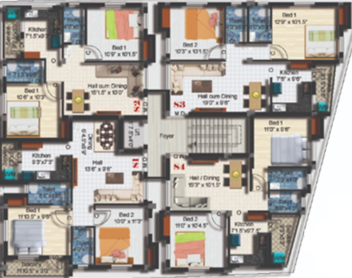 Floor Plan of Sivarams Niger 2 in Perumbakkam, Chennai - Image 282365