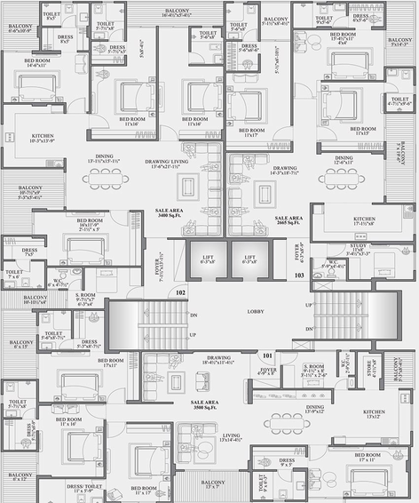 Floor Plan of Aashish The Meridien in C Scheme, Jaipur - Image 266528