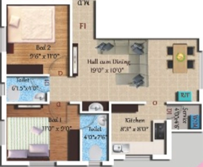 2 BHK Flat in Sivarams Homes in Medavakkam, Chennai - Image 860551