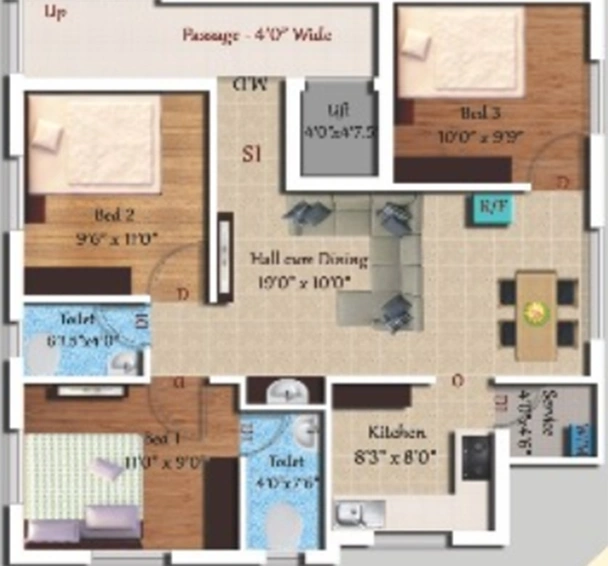 3 BHK Flat in Sivarams Homes in Medavakkam, Chennai - Image 860552