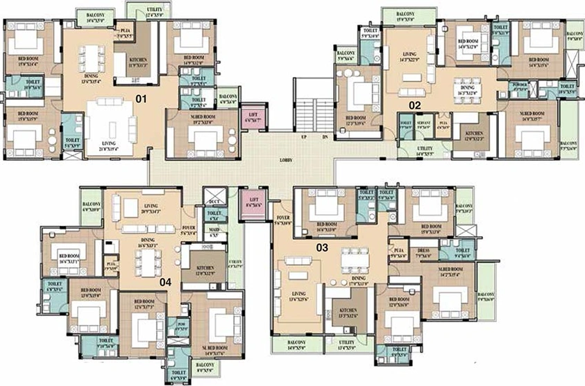 Floor Plan of Navamis Parimala Gurukrupa in Seshadripuram, Bangalore - Image 270771