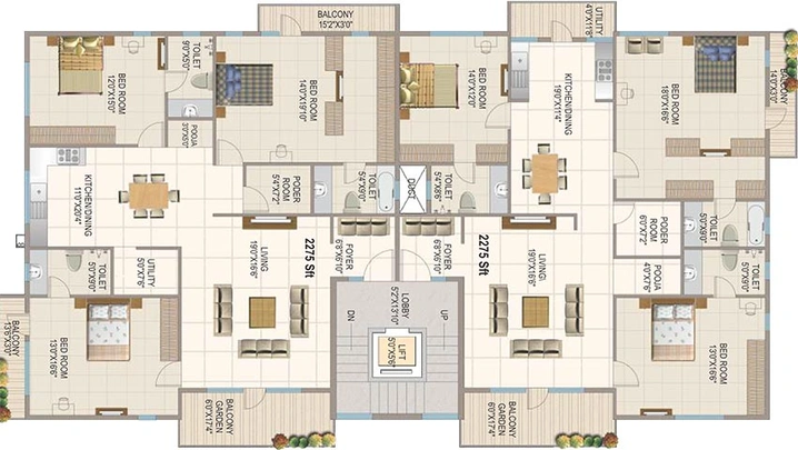Floor Plan of Navami Nakshatra in Seshadripuram, Bangalore - Image 270799