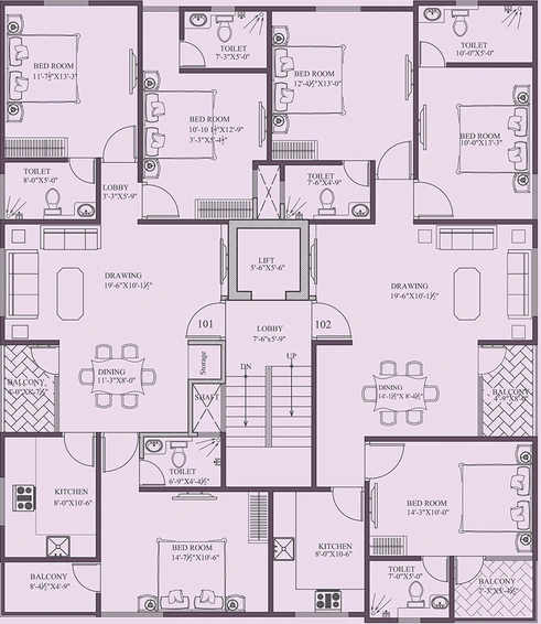 Floor Plan of UDB JS Divine in Sodala, Jaipur - Image 264176