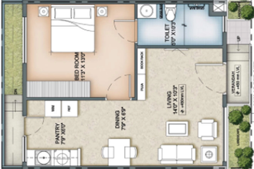 1 BHK Flat in Covai Serene Hub Villas in Thiruporur, Chennai - Image 879141
