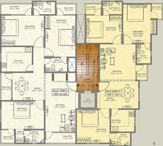 Floor Plan of UDB Karauli Mansion in Shyam Nagar, Jaipur - Image 264194