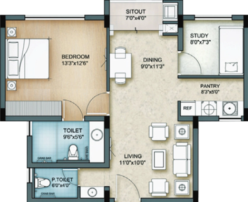 1.5 BHK Flat in Covai Serene Hub Apartment in Thiruporur, Chennai - Image 879140