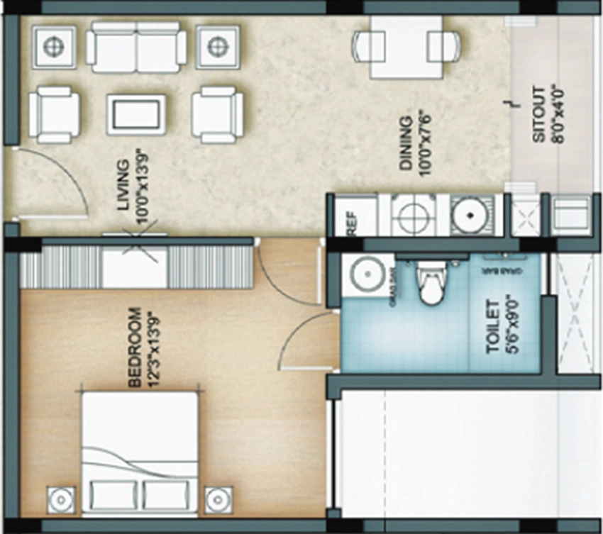 1 BHK Flat in Covai Serene Hub Apartment in Thiruporur, Chennai - Image 879139